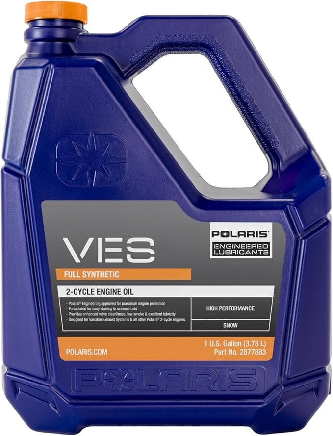 Polaris OEM Snowmobile VES Full Synthetic 2-Cycle Oil, For 2-Stroke Snowmobiles, 1 Gallon, Synthetic, Specific for Patriot Boost, Patriot 9R, 850 RMK, 650 Indy VR1 | 2877883