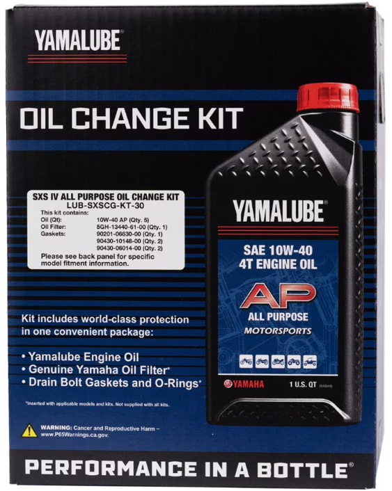 Yamaha All Purpose Oil Change Kit for 4 Stroke Engines | LUB-SXSCG-KT-30