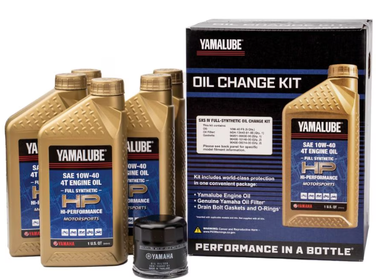 Yamaha Full Synthetic Oil Change Kit for 2016-26 Wolverine | LUB-SXSCG-KT-35