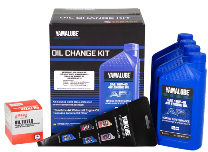 Yamaha Watercraft 4 Quart Oil Change Kit for 2014-24 EX's, FX's and VX's | LUB-WTRCG-KT-10