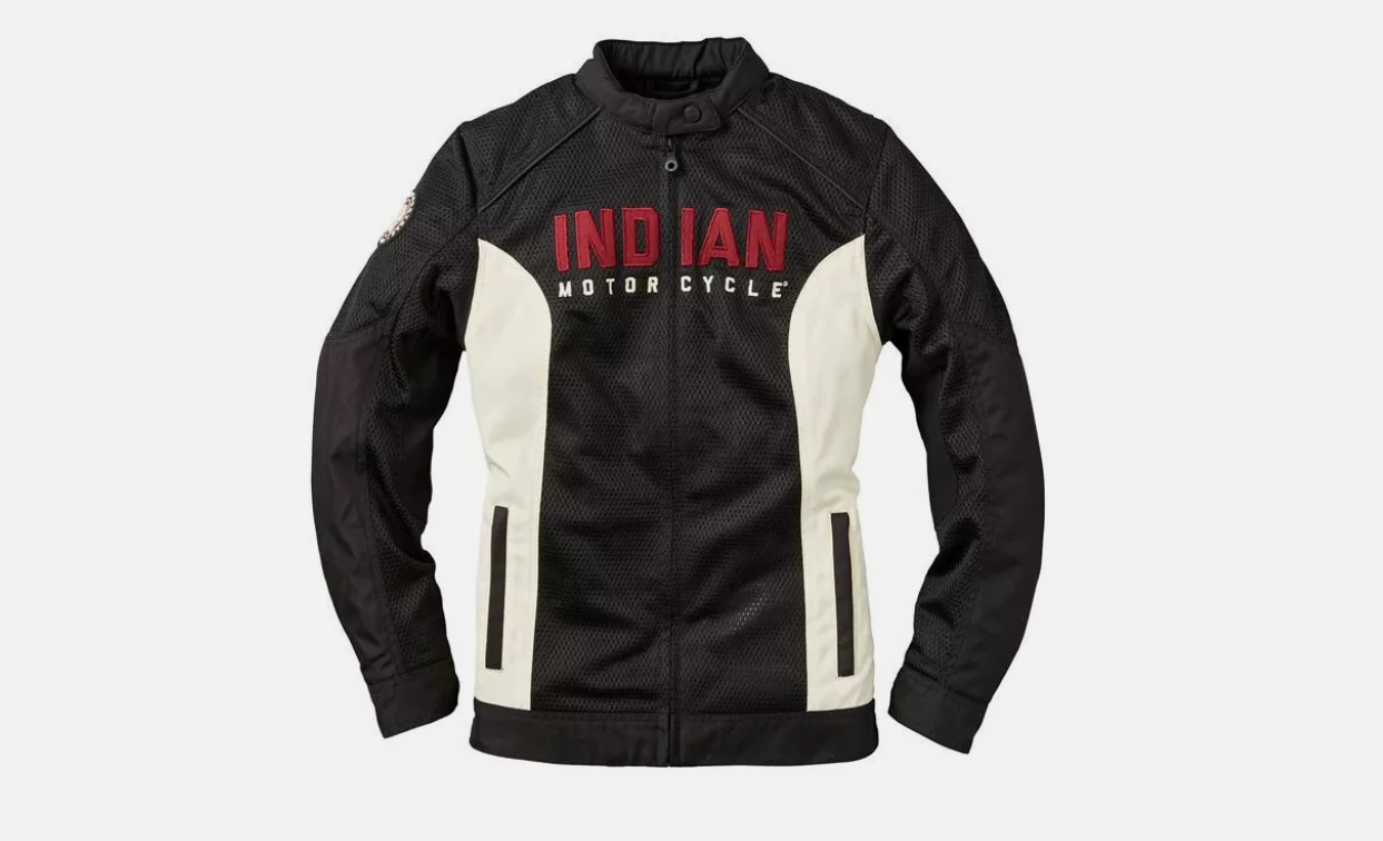 Indian Motorcycle Women's Mesh Lightweight 2 Riding Jacket with Removable Liner, Black