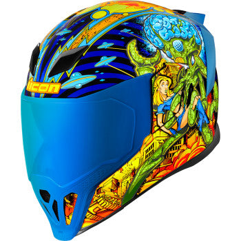 Icon Airflite Bugoid Blitz Helmet, blue/yellow, Size XXL (63/64) for Men