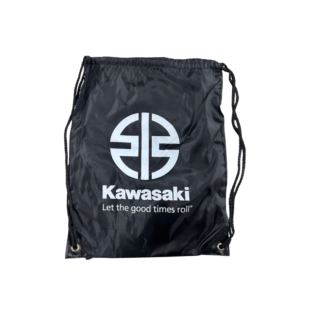 Kawasaki River Mark Clinch Drawstring Bag – Black