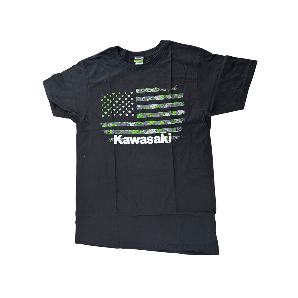 Kawasaki Camo Flag T-Shirt – Black