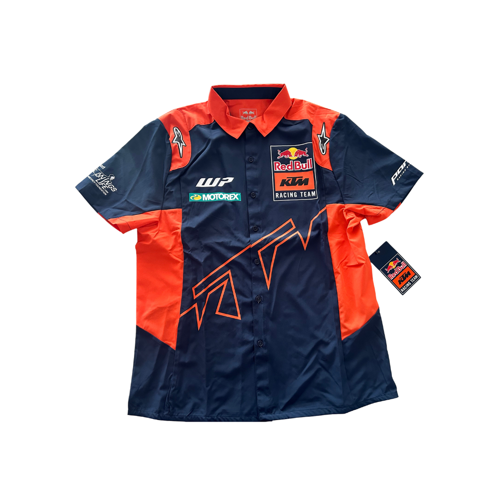 Red Bull KTM Replica Team Pit Shirt – Navy/Orange | Medium