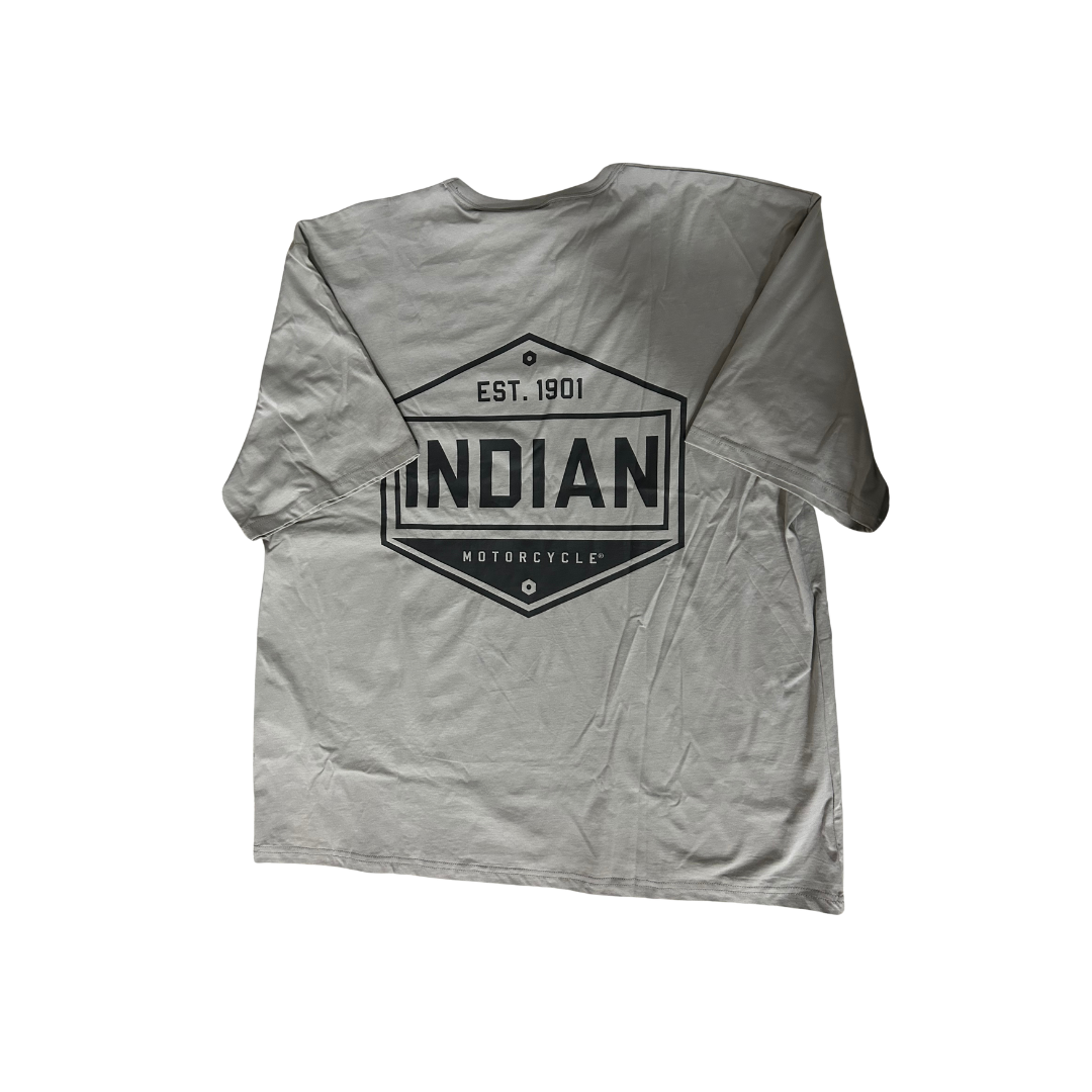 Indian Motorcycle Men's Hexagon Graphic T-Shirt Gray