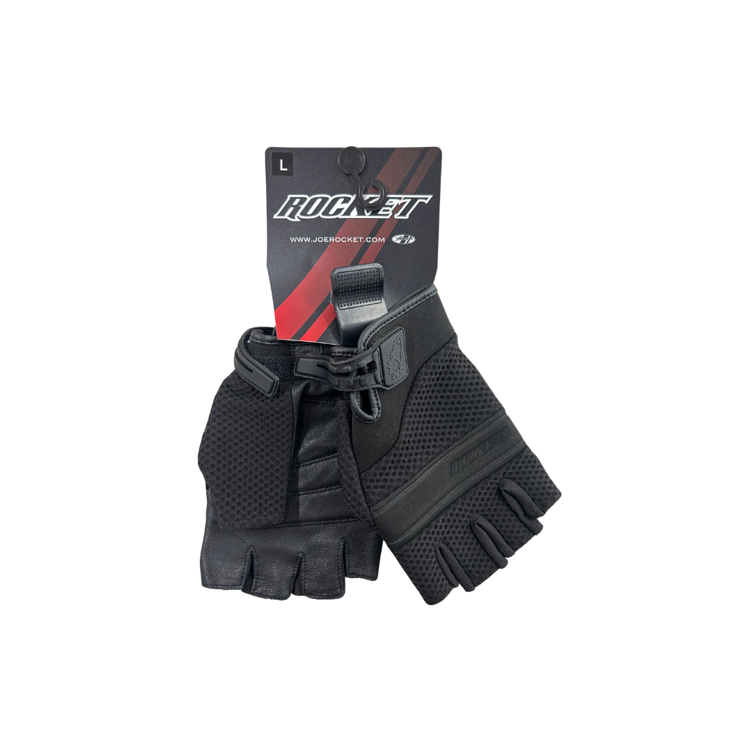 Joe Rocket Vento Fingerless Motorcycle Gloves – Black | Large