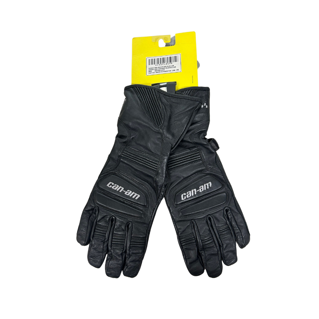 Can-Am Men’s VSS Leather Riding Gloves – Black - Medium