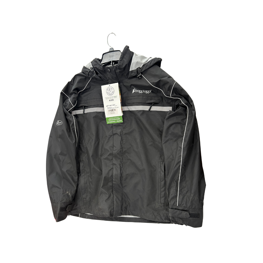Frogg Toggs Men’s Java 2.5 Illuminator Rain Jacket – Black | Large