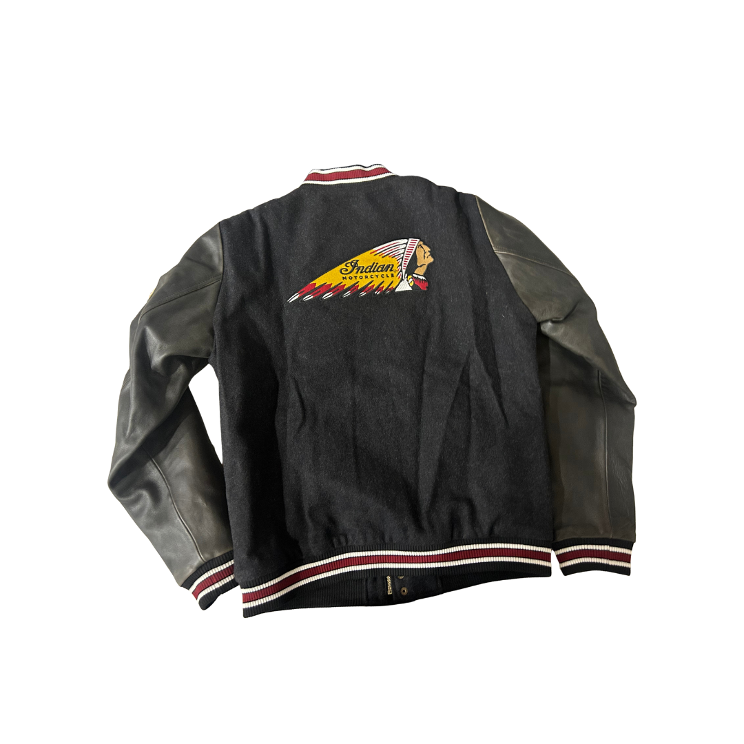 Indian Motorcycle Men’s Varsity Bomber Jacket – Black