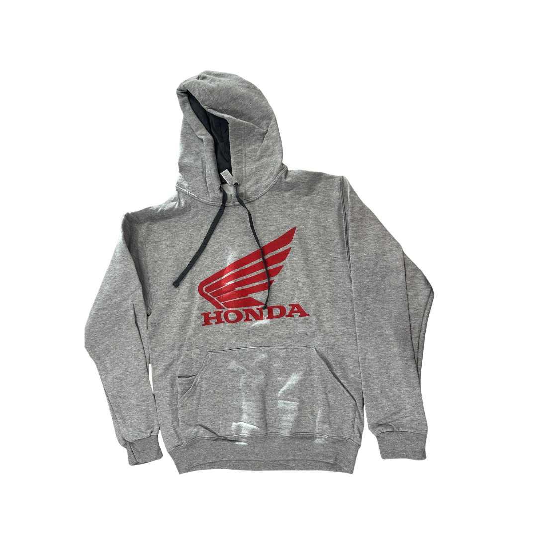 Honda Red Wing Logo Hoodie – Gray