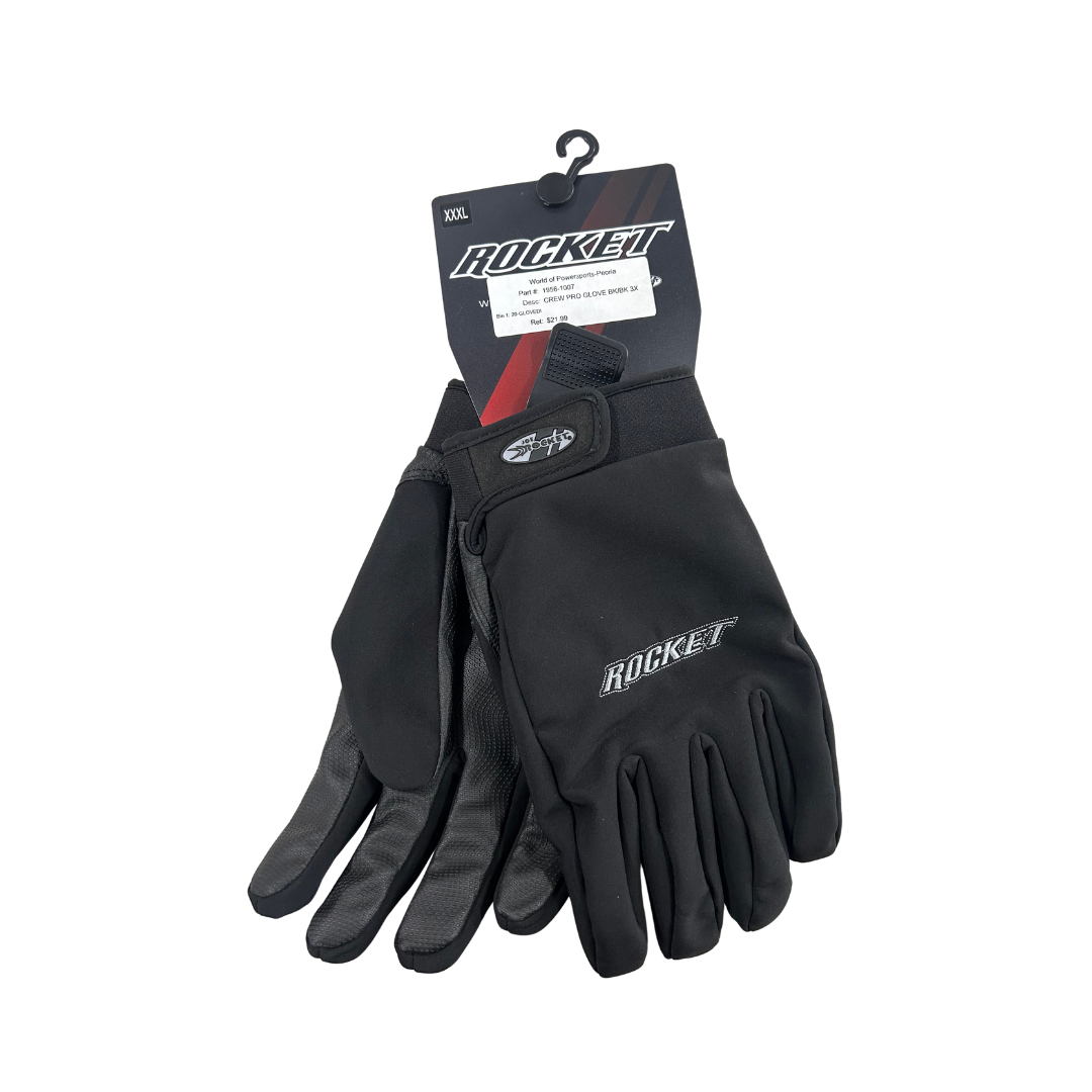 Joe Rocket Crew Pro Waterproof Motorcycle Gloves – Black