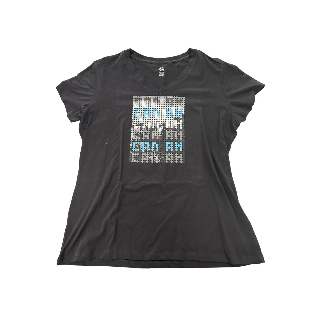 Can-Am Women’s X-Team V-Neck T-Shirt – Black – 2XL