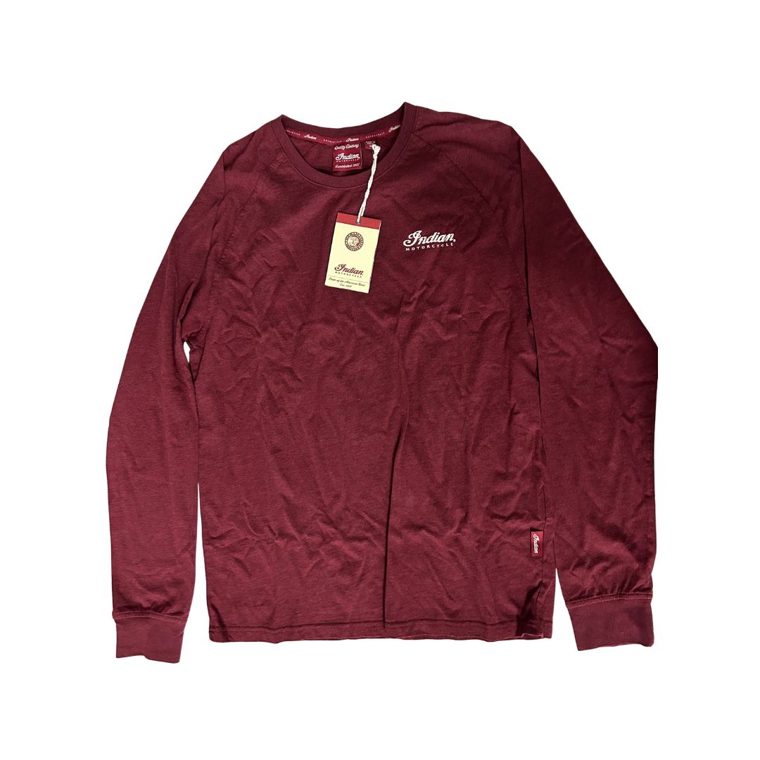 Indian Motorcycle Men's I Icon Long Sleeve T-Shirt Red | Medium