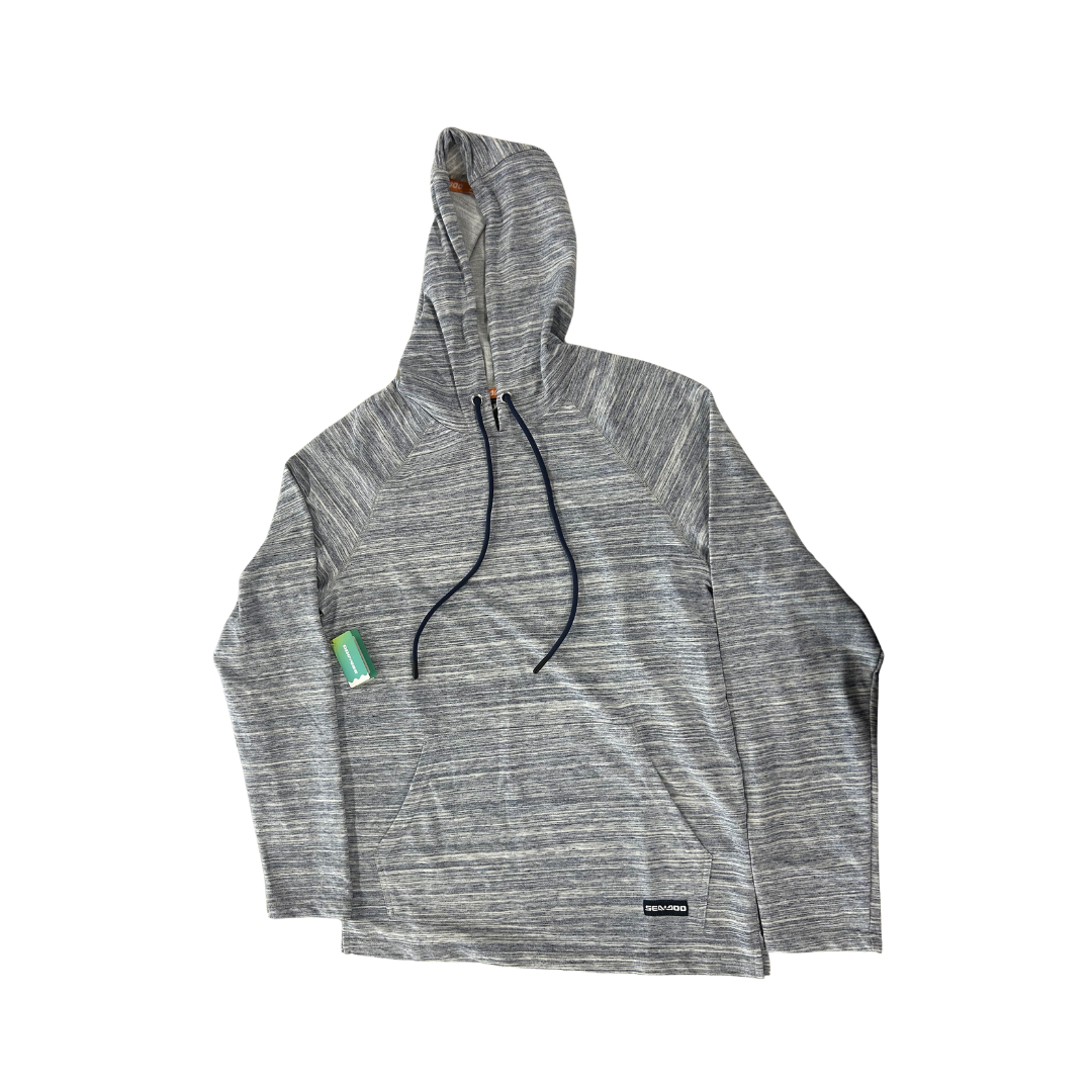 Sea-Doo Men’s French Terry Pullover Hoodie – Light Blue/Gray