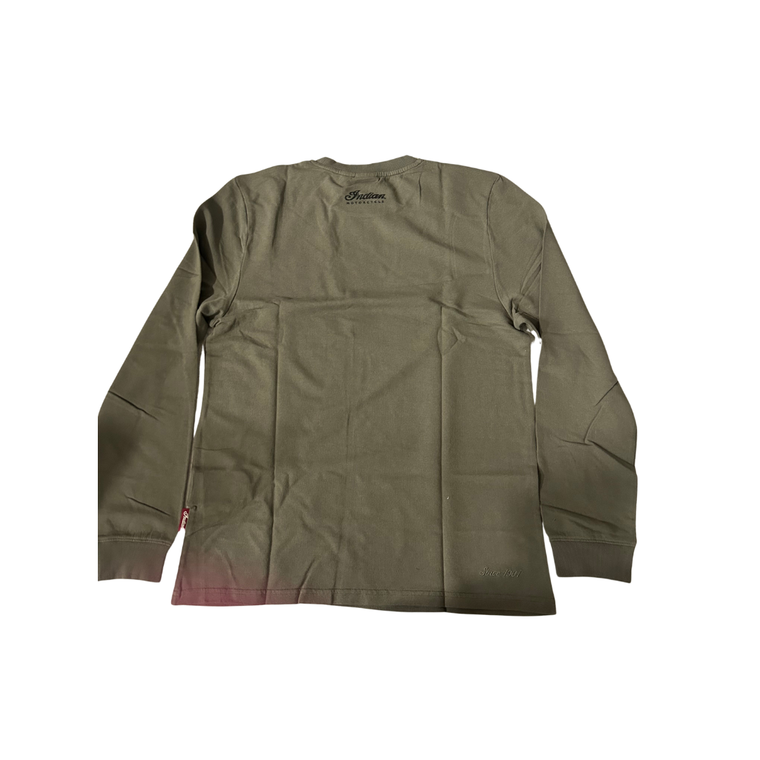 Indian Motorcycle Men’s Loopback Script Long Sleeve T-Shirt – Khaki