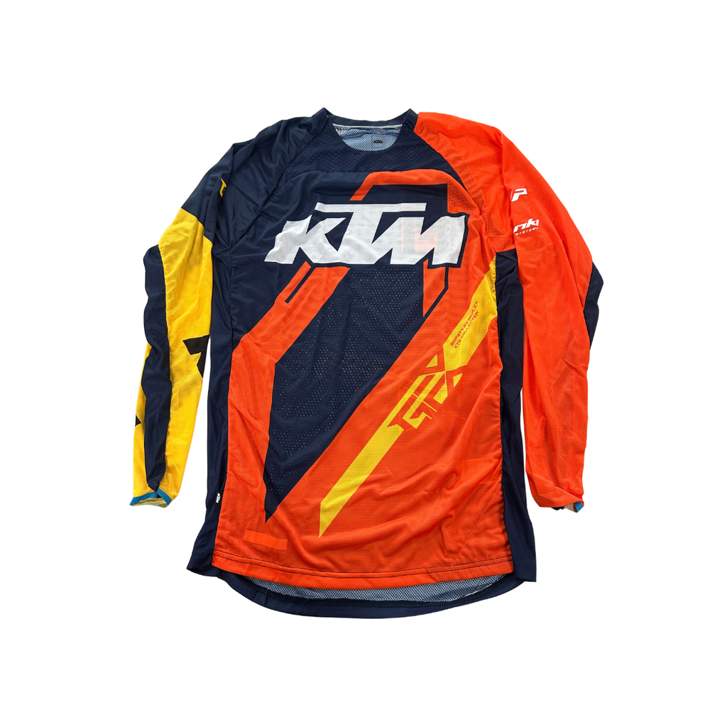 KTM Gravity-FX Replica Motocross Jersey – Orange/Navy/Yellow