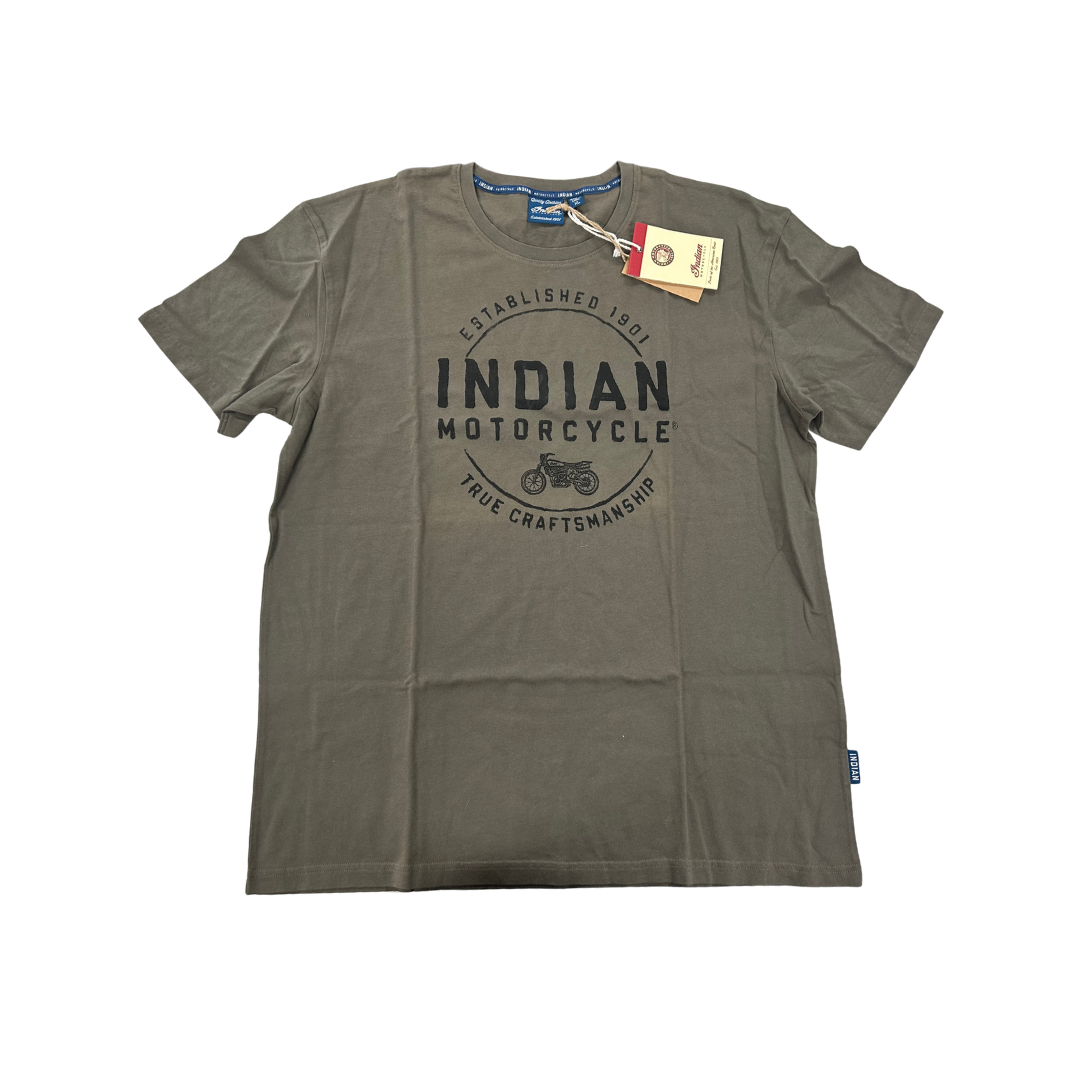 Indian Motorcycle Men’s Block Logo T-Shirt – Khaki