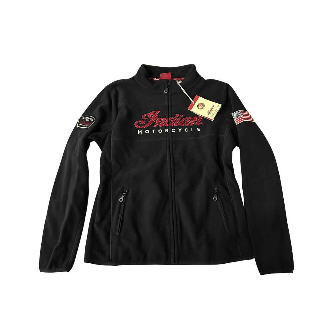 Indian Motorcycle Women's Zip Through Fleece Jacket Black