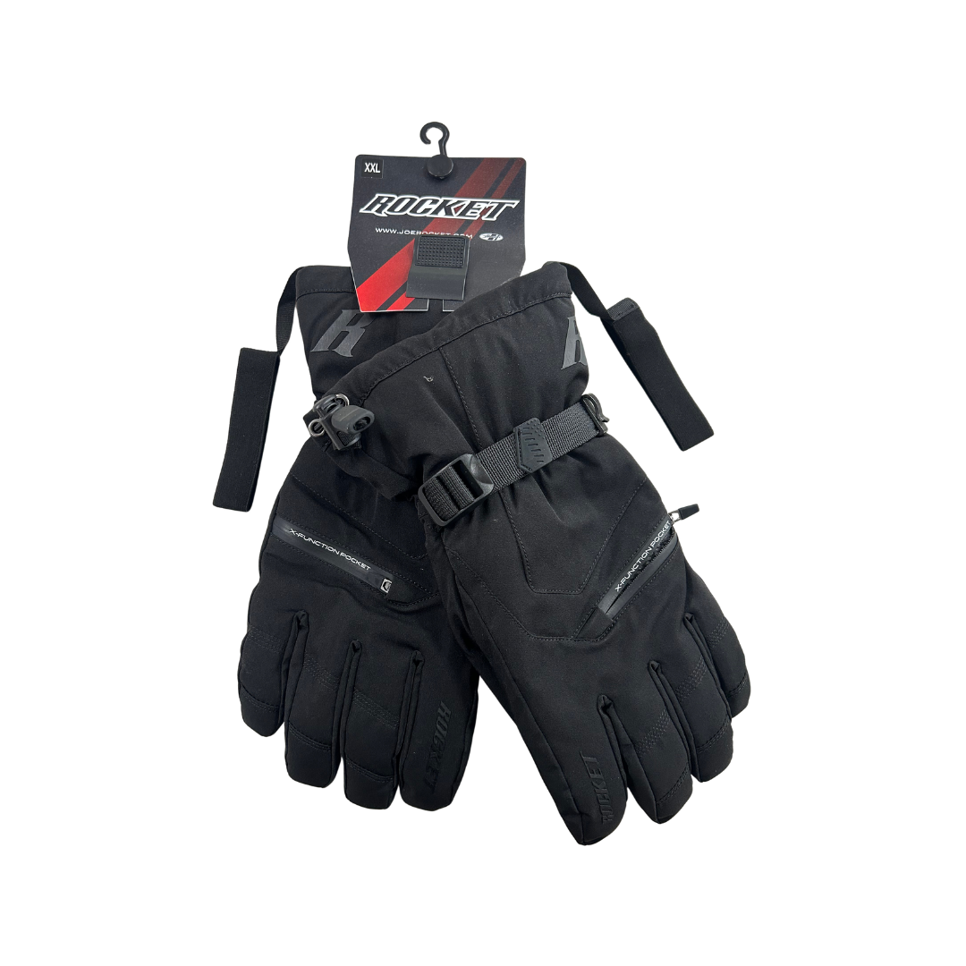 Joe Rocket Full Blast Waterproof Snowmobile Gloves – Black | 2XL