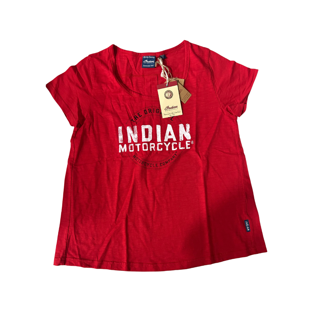 Indian Motorcycle Women’s Back Pleat Tee – Red