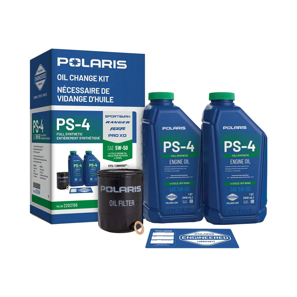 Polaris PS-4 5W-50 Oil Change Kit for Ranger, RZR, Sportsman & ACE | 2202166