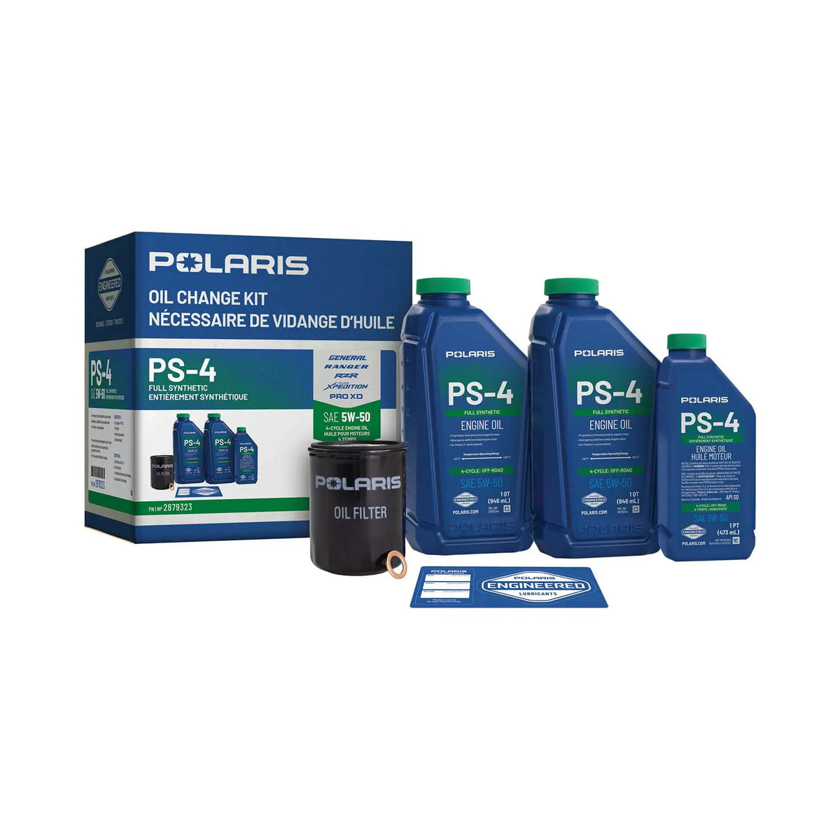 Polaris PS-4 5W-50 Oil Change Kit for RZR, Ranger, General & XPEDITION | 2879323
