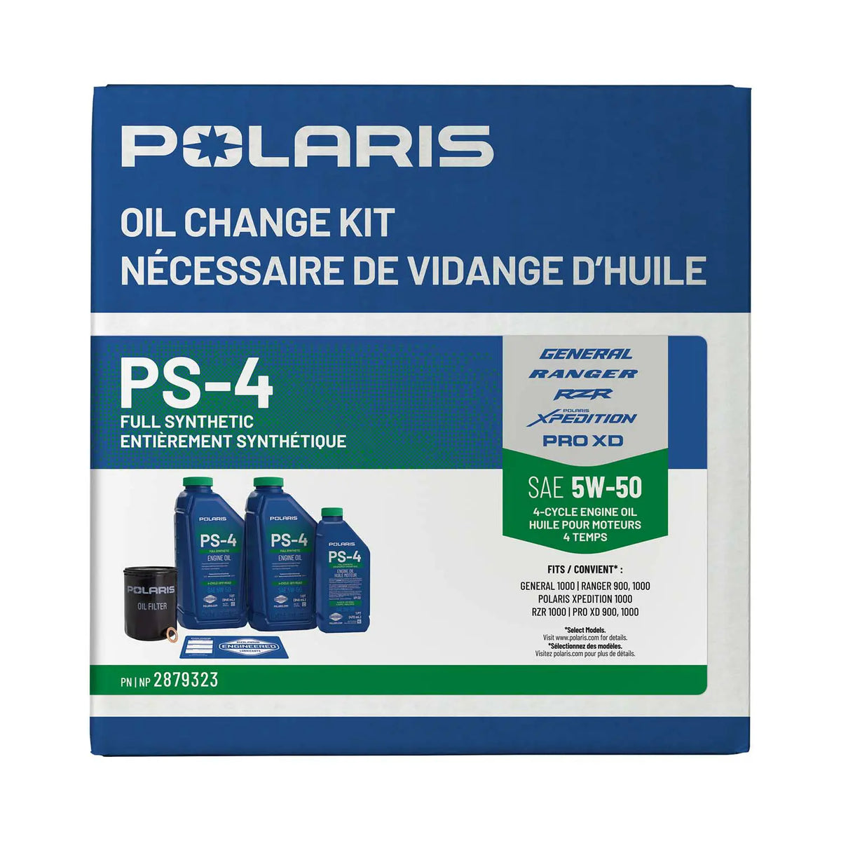 Polaris PS-4 5W-50 Oil Change Kit for RZR, Ranger, General & XPEDITION | 2879323