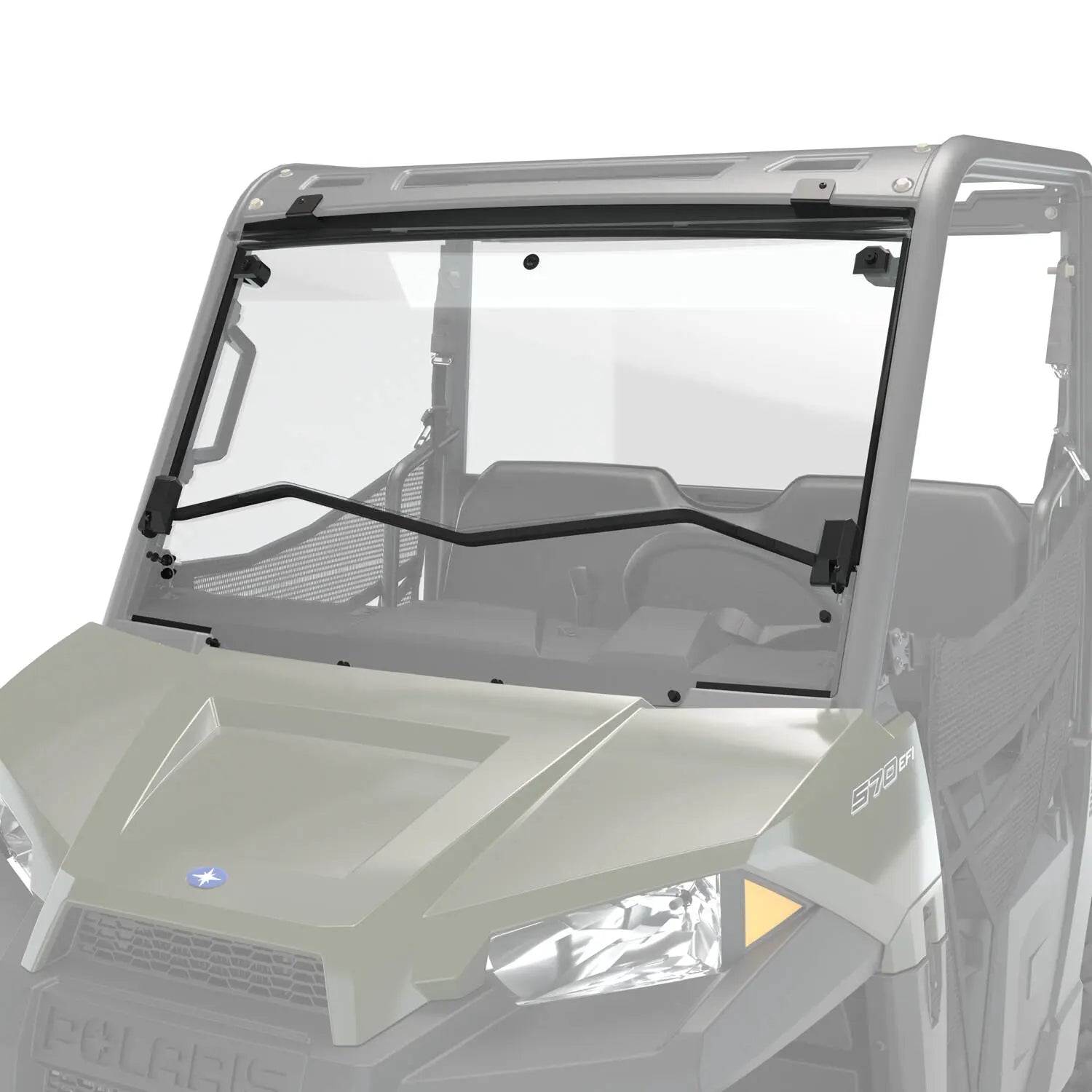 Polaris Ranger Clear Polycarbonate Flip-Down Full Windshield | 2882178