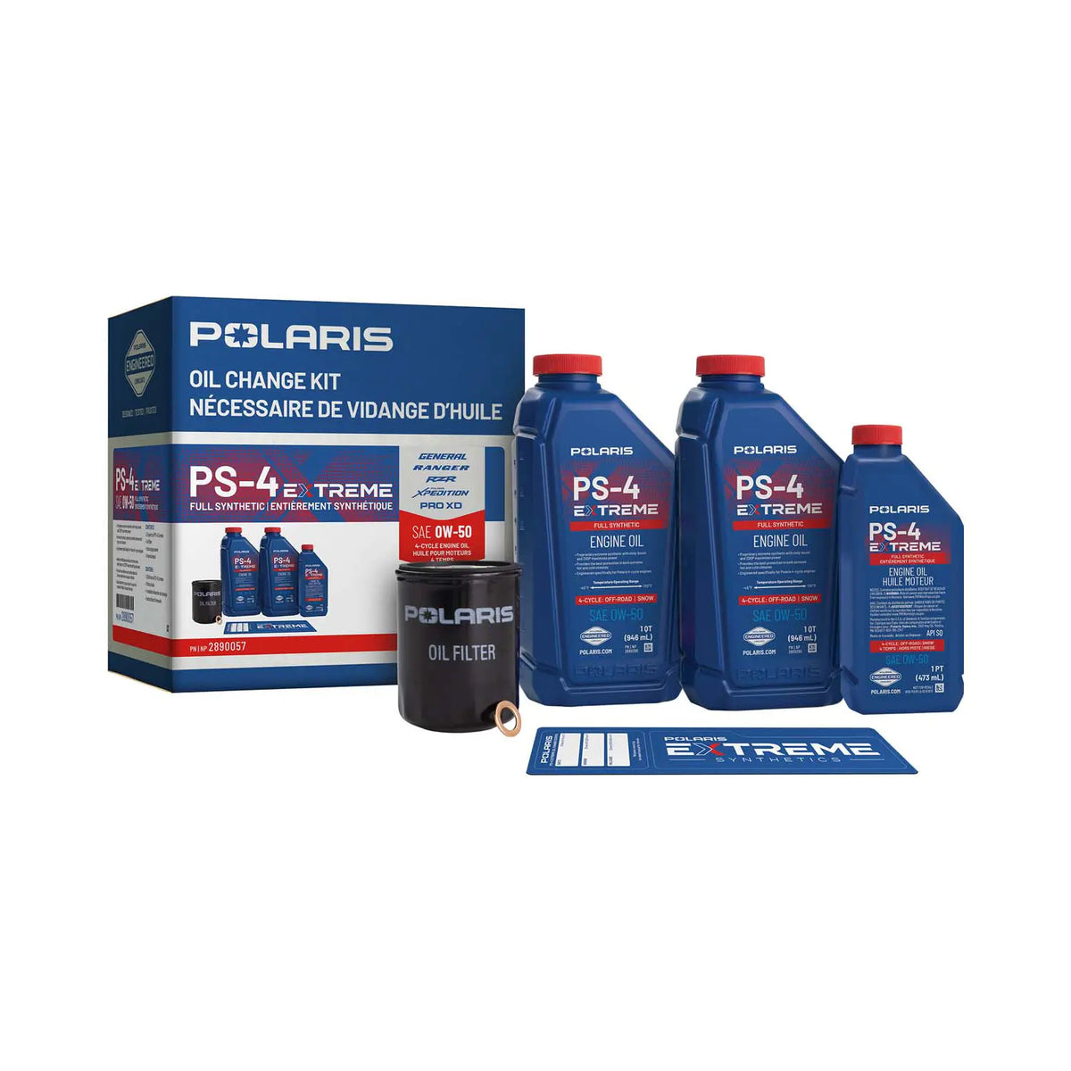 Polaris PS-4 Extreme 0W-50 Oil Change Kit for RZR, Ranger, General & XPEDITION | 2890057
