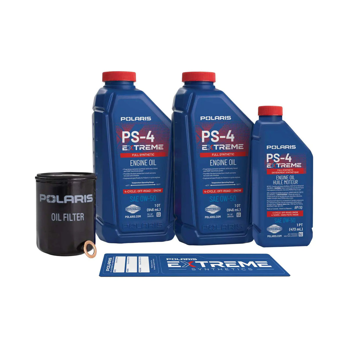 Polaris PS-4 Extreme 0W-50 Oil Change Kit for RZR, Ranger, General & XPEDITION | 2890057