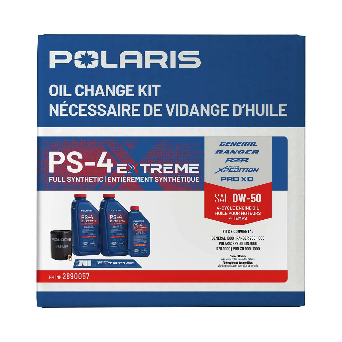 Polaris PS-4 Extreme 0W-50 Oil Change Kit for RZR, Ranger, General & XPEDITION | 2890057