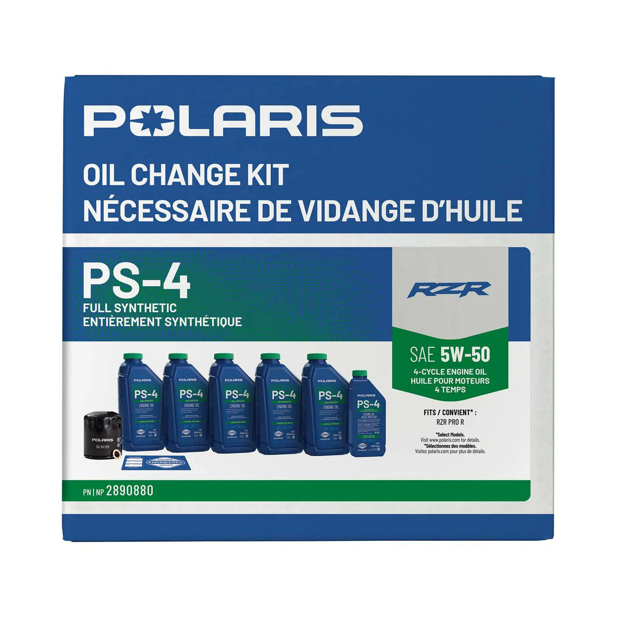 Polaris PS-4 5W-50 Oil Change Kit for 2022-2025 RZR Pro R & Pro R 4 | 2890880