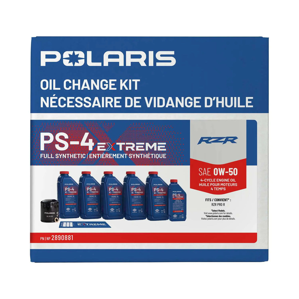 Polaris PS-4 Extreme 0W-50 Oil Change Kit for 2022-2026 RZR Pro R & Pro R 4 | 2890881