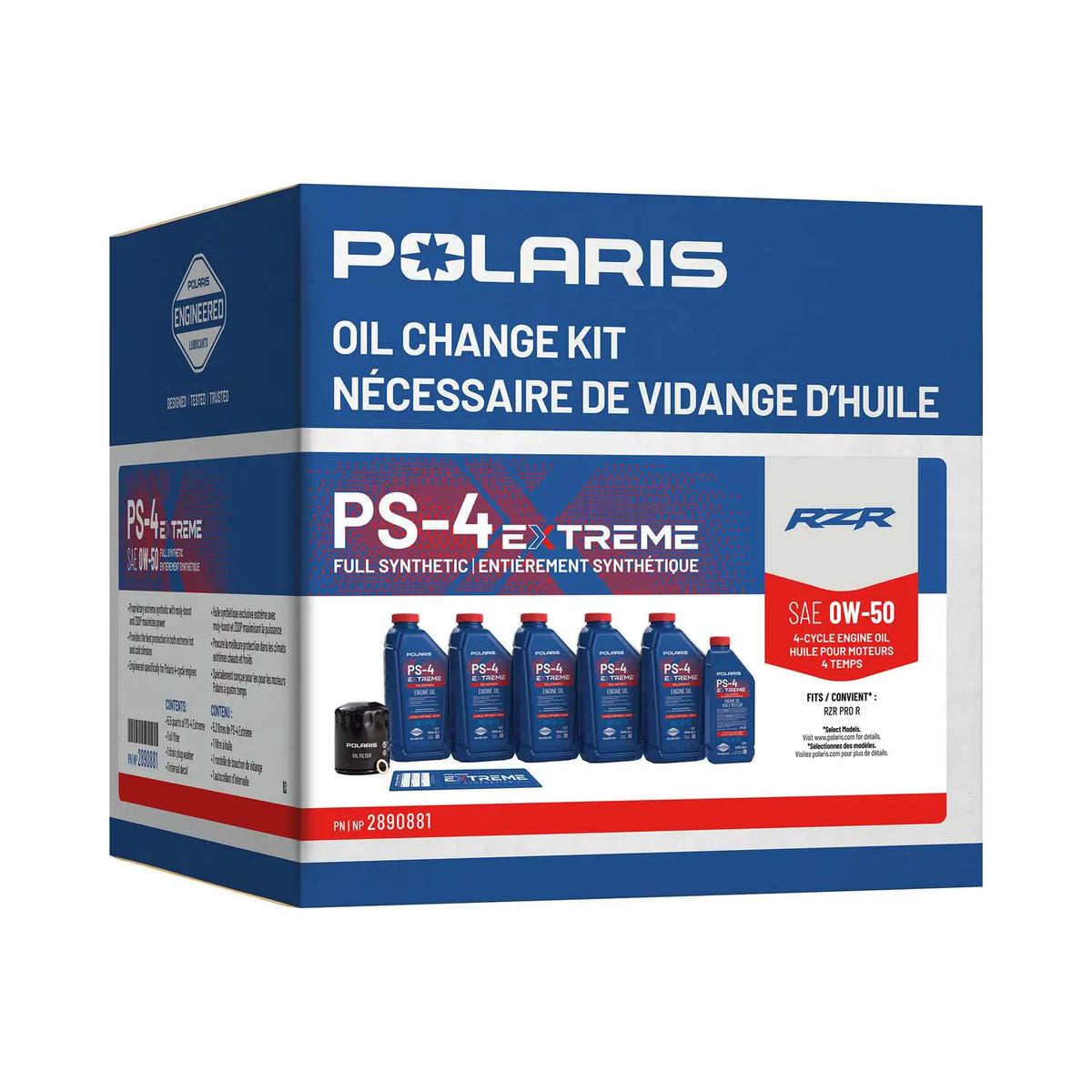 Polaris PS-4 Extreme 0W-50 Oil Change Kit for 2022-2026 RZR Pro R & Pro R 4 | 2890881