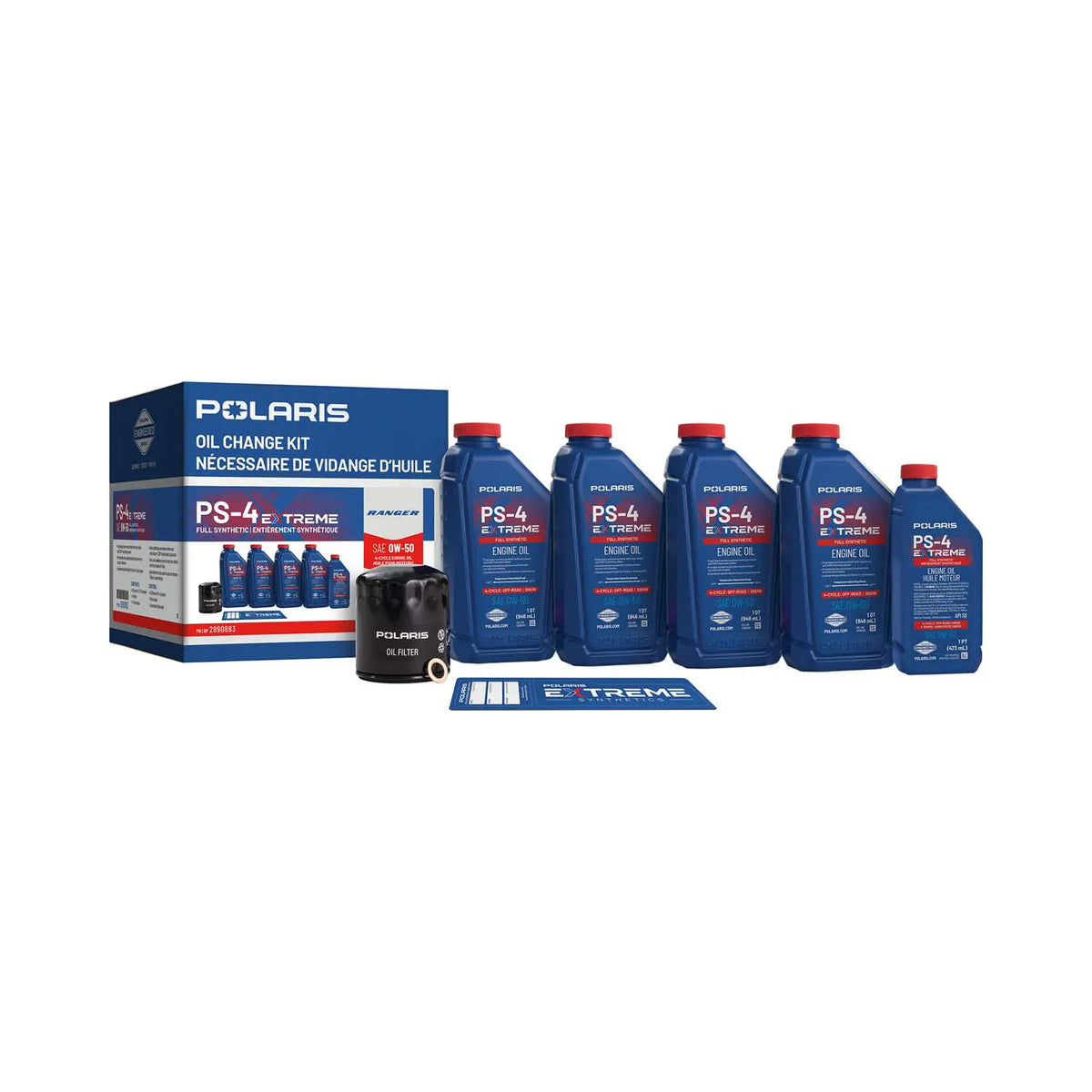 Polaris PS-4 Extreme 0W-50 Oil Change Kit for RANGER XD 1500 | 2890883