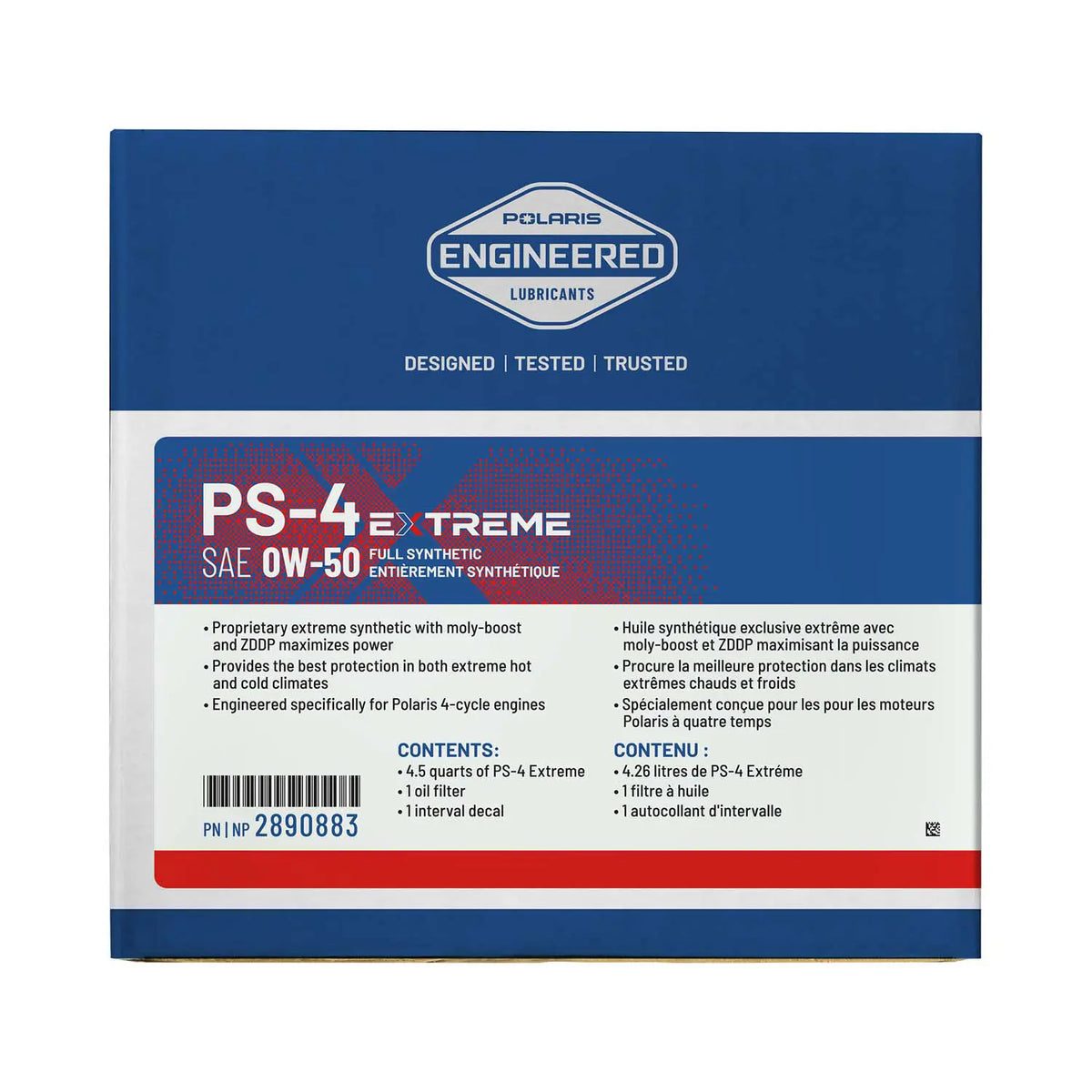 Polaris PS-4 Extreme 0W-50 Oil Change Kit for RANGER XD 1500 | 2890883