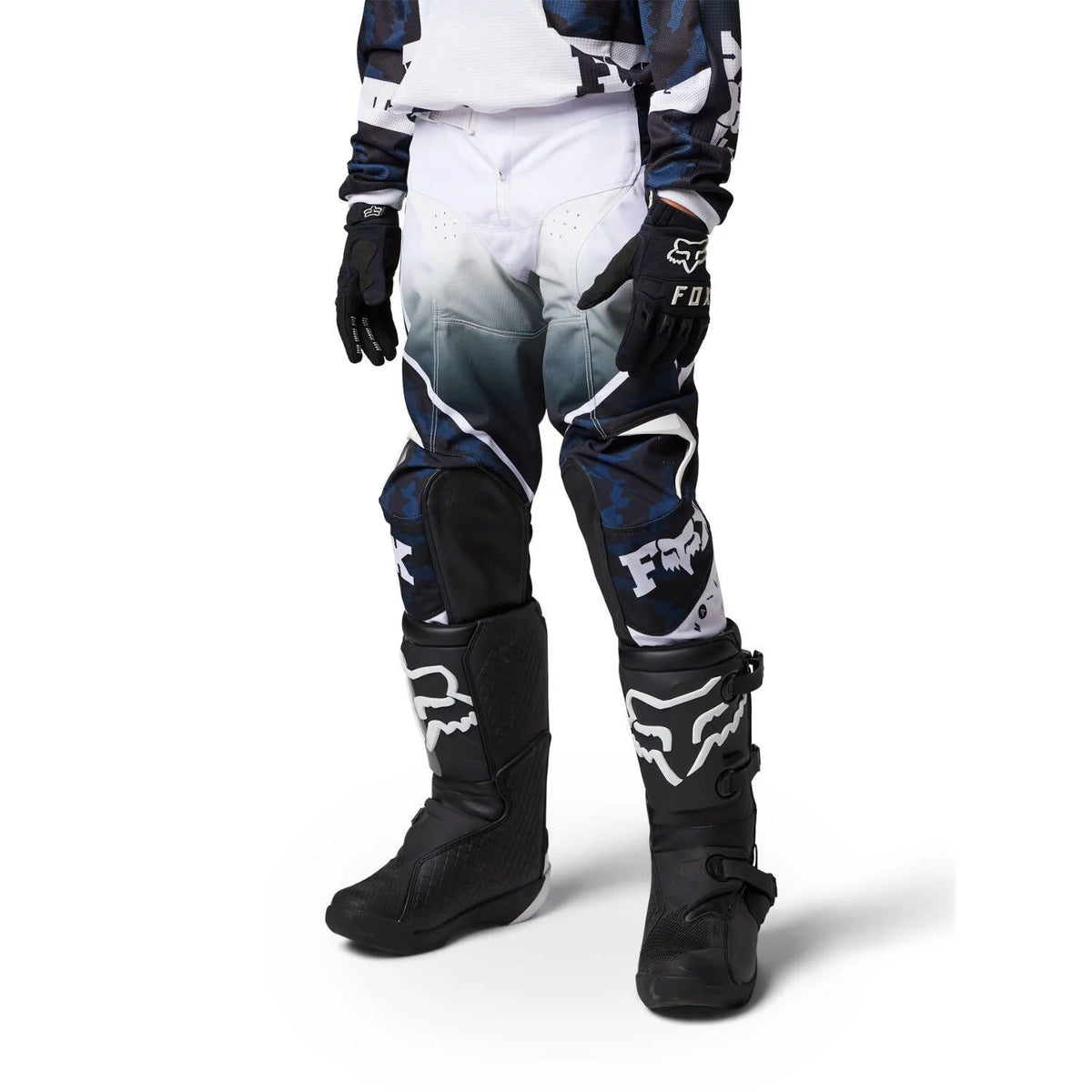 Fox Racing Youth 180 Nuklr Motocross Pants - White/Black/Navy Blue