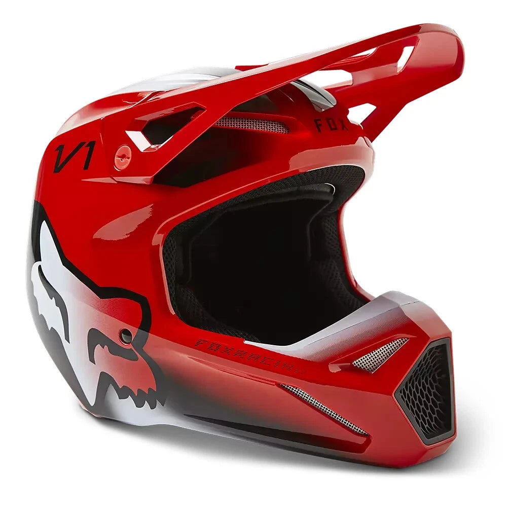 Fox Racing Youth V1 Toxsyk Motocross Helmet - Flo Red