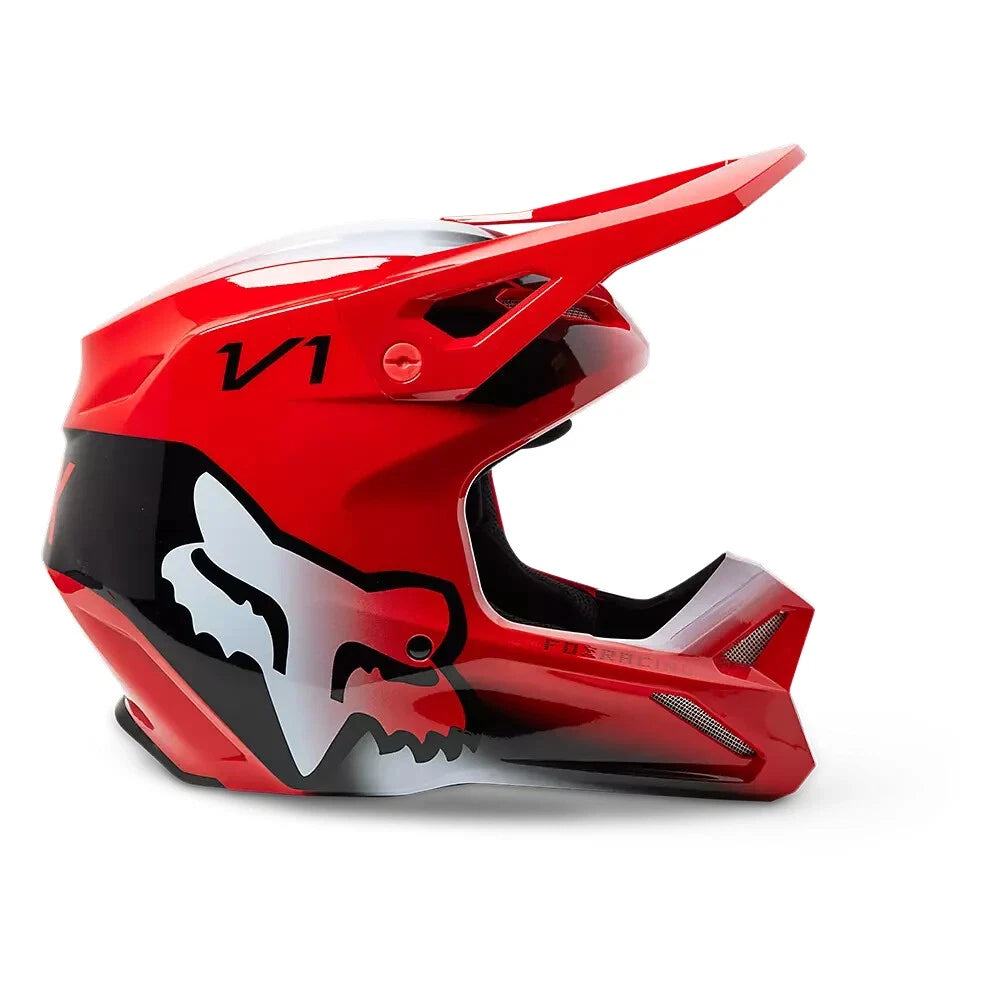 Fox Racing Youth V1 Toxsyk Motocross Helmet - Flo Red