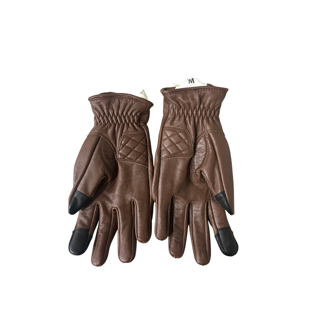 Indian Motorcycle Men's Leather Getaway Riding Glove in Brown | Medium