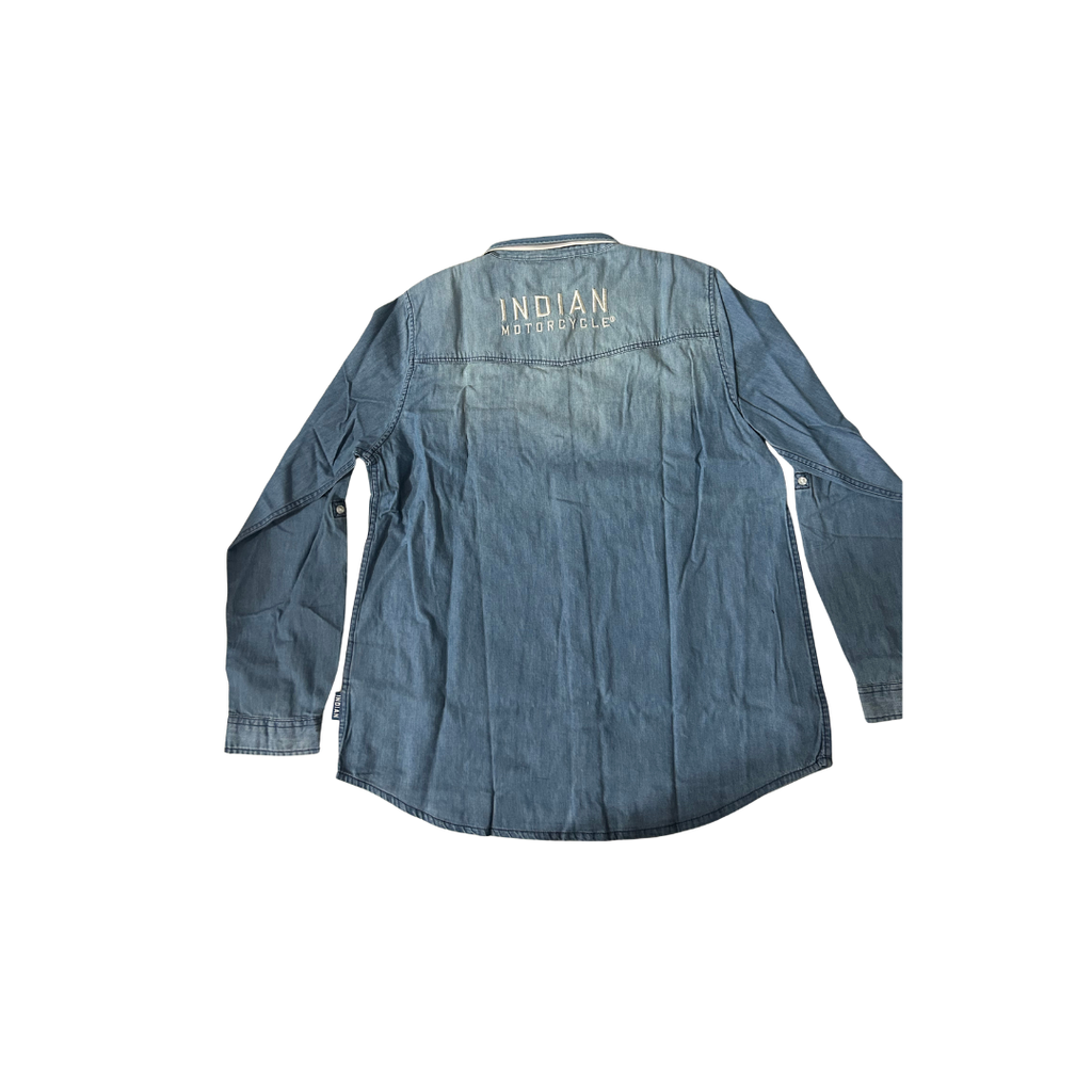 Indian Motorcycle Women’s Western Denim Shirt – Blue