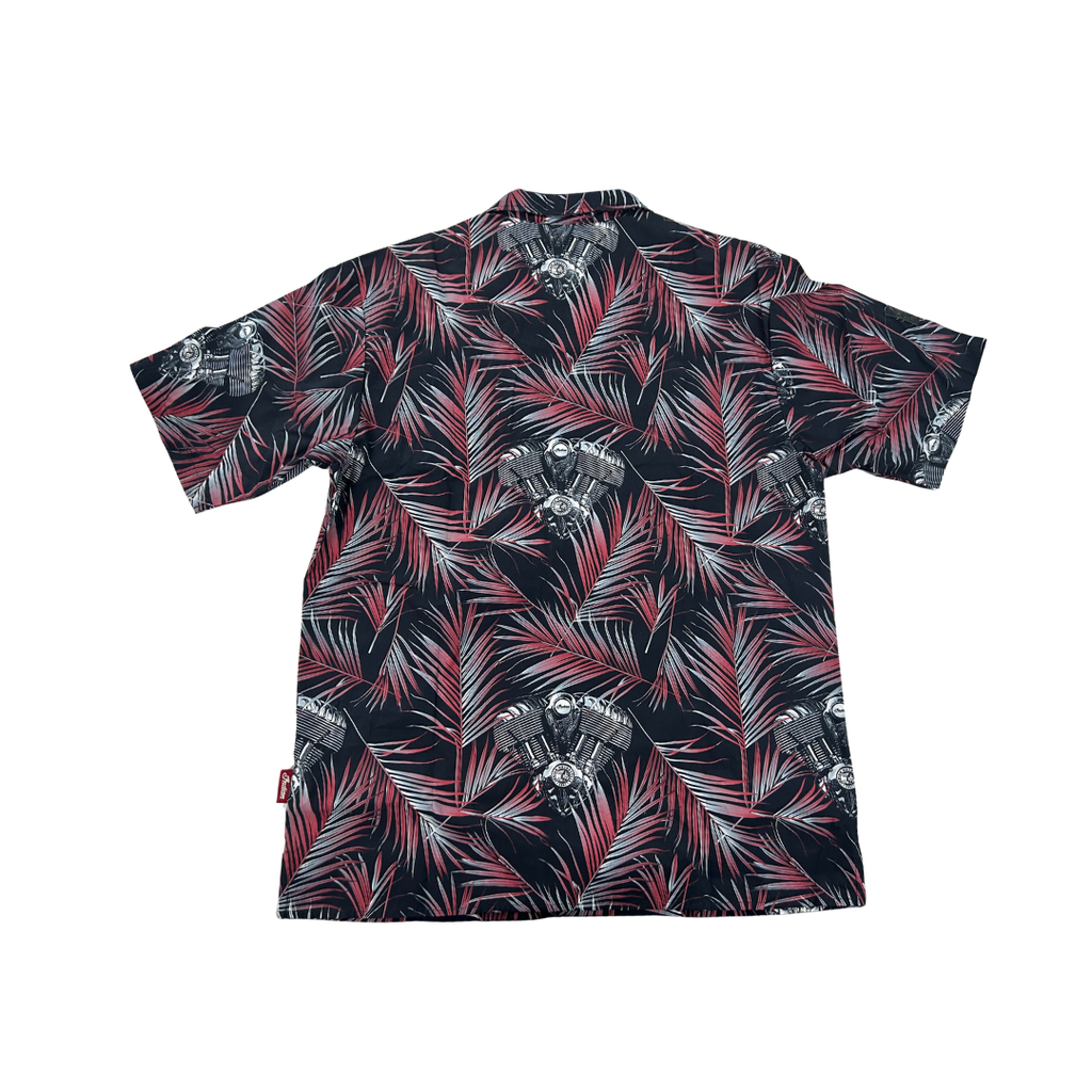 Indian Motorcycle Men’s Engine Print Short-Sleeve Shirt – Red – Medium