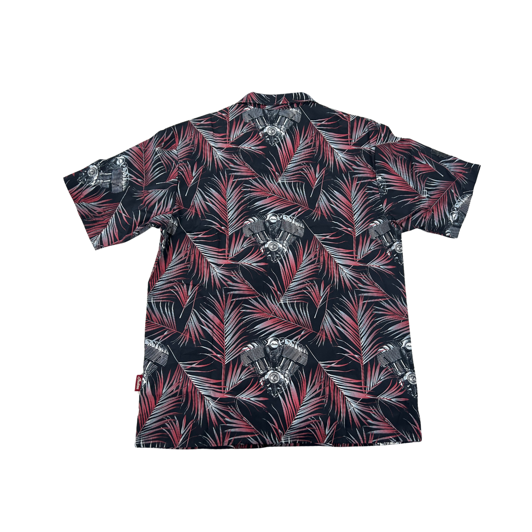 Indian Motorcycle Men’s Engine Print Short-Sleeve Shirt – Red – Medium
