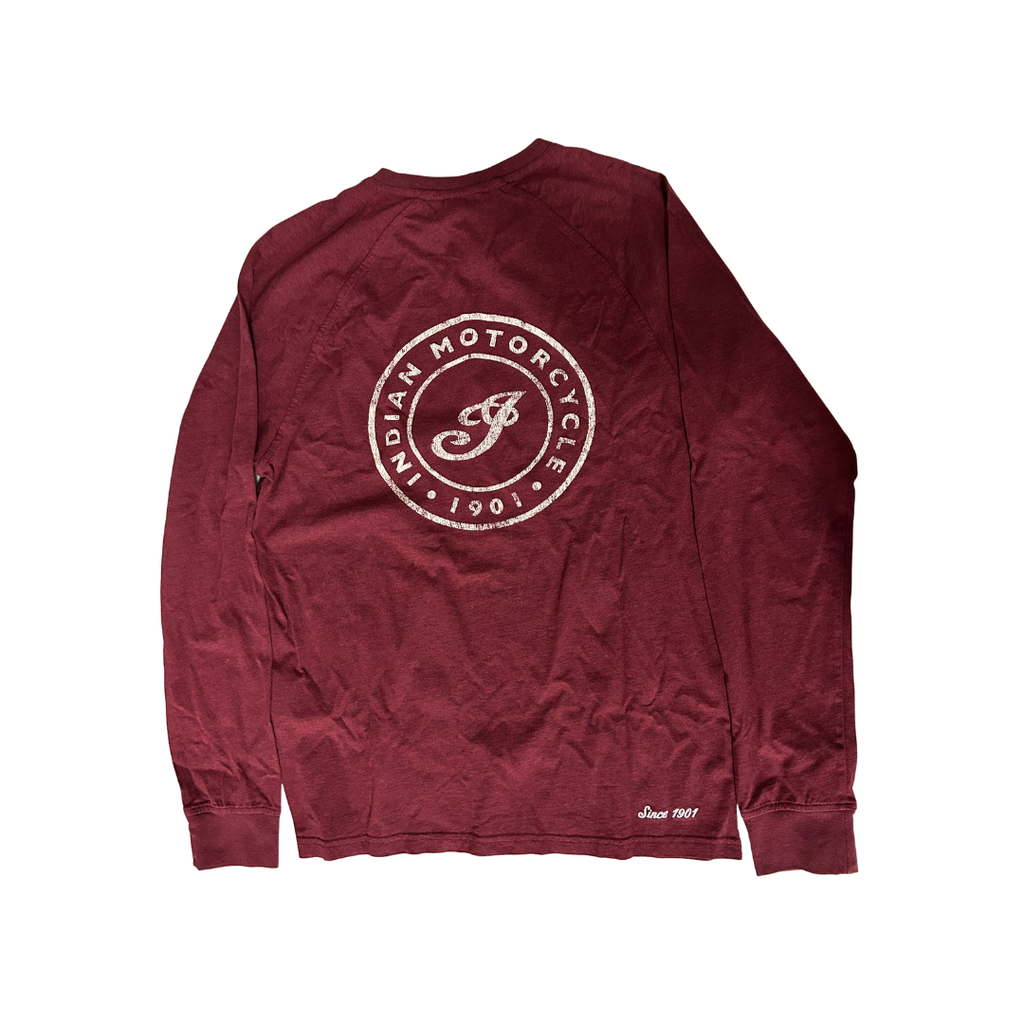 Indian Motorcycle Men's I Icon Long Sleeve T-Shirt Red | Medium