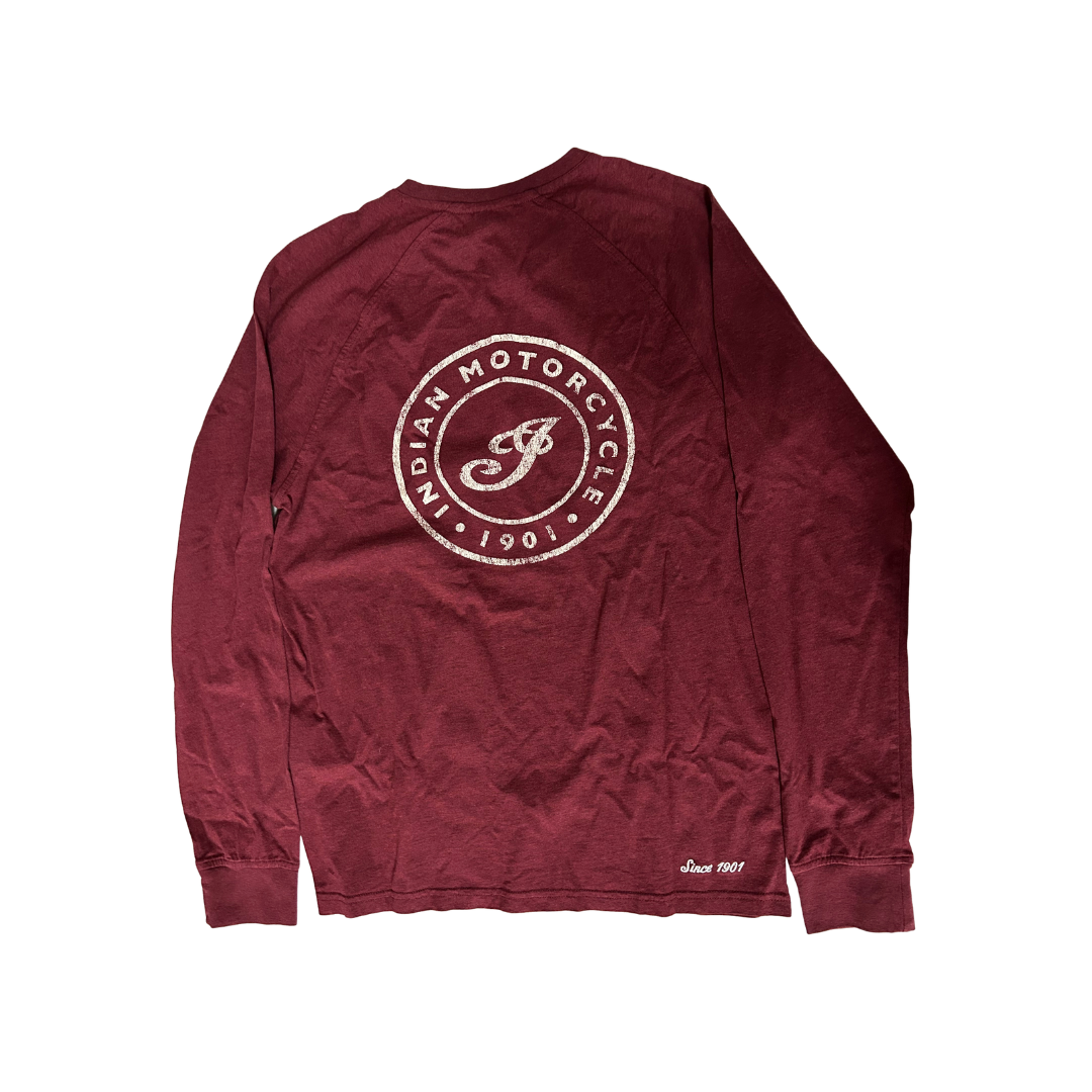 Indian Motorcycle Men's I Icon Long Sleeve T-Shirt Red | Medium