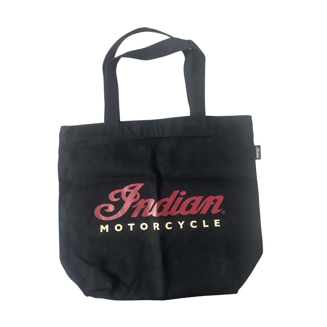 Indian Motorcycle Script Logo Tote Bag Black