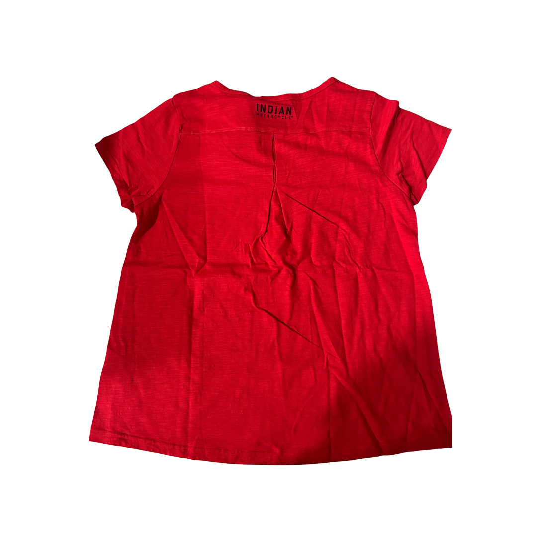 Indian Motorcycle Women’s Back Pleat Tee – Red