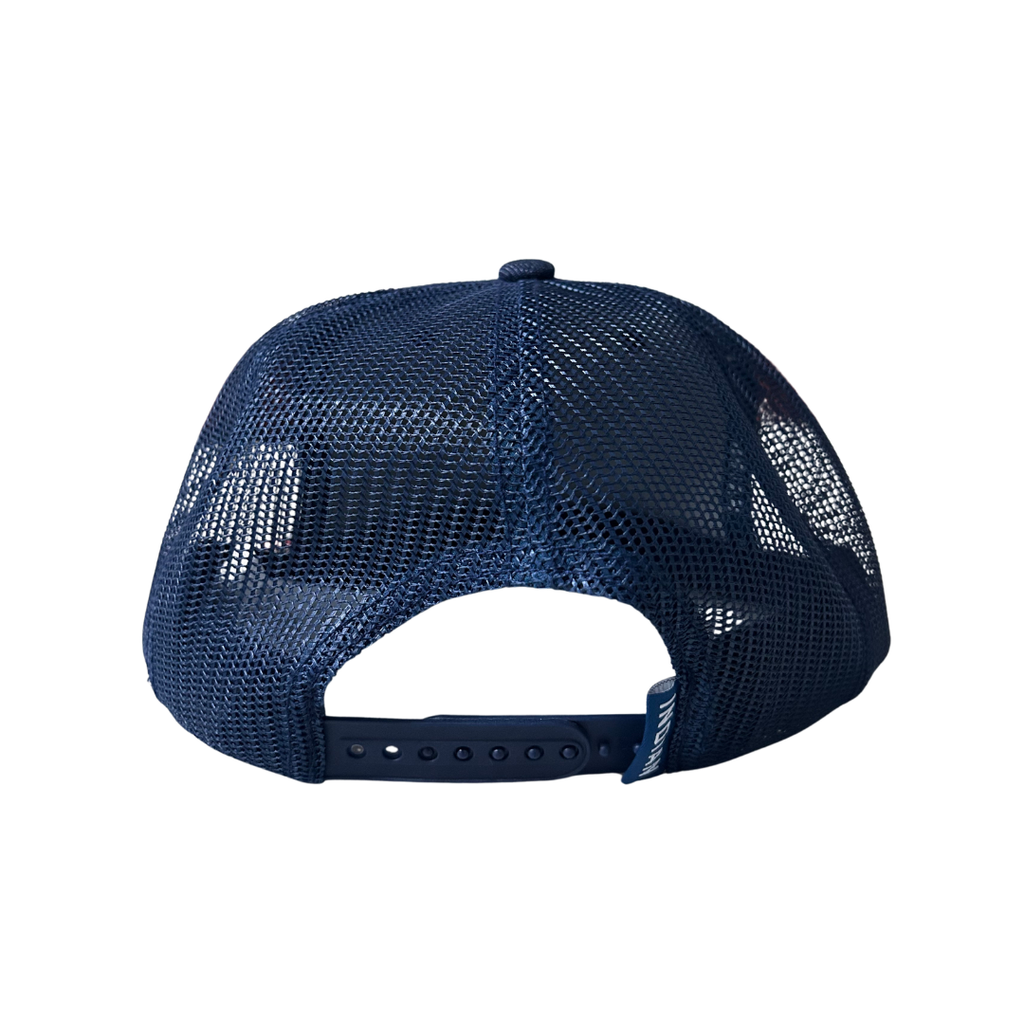 Indian Motorcycle High Profile Denim Trucker Hat Blue