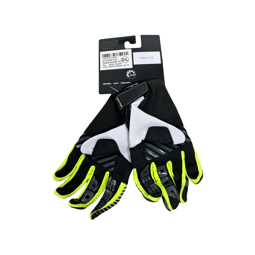 Sea-Doo Unisex Attitude Full-Finger Gloves – Black - Large